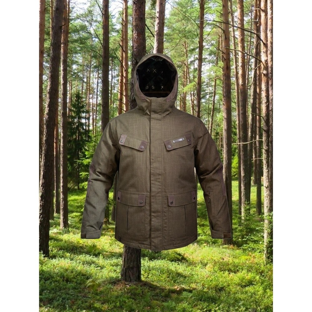 Burton Ronin Outerwear Mens Large Olive DryRide Field Jacket Hooded Utility - Picture 3 of 12